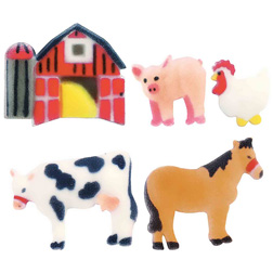 Dec-Ons® Molded Sugar - Farm Animal Assortment