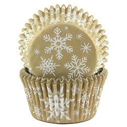 Gold Snowflake Cupcake Liners