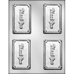 Script "THANK YOU" Business Card Candy Mold