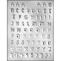 Rounded Letters & Numbers Chocolate Mold