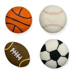 Medium Sports Ball Assortment Icing Decorations