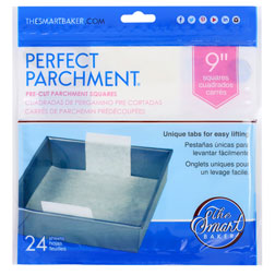 9" Square Parchment Sheets w/ Lifting Tabs