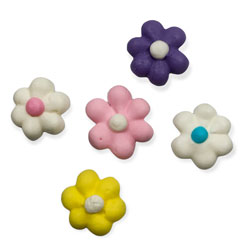 Pastel Butter Flower Assortment Icing Decorations