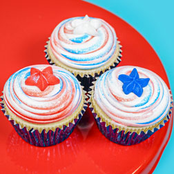 Red White Blue Star Icing Decorations