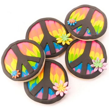 Tie Dye Peace Cookies