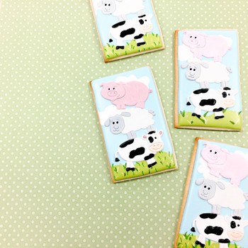 Fondant Farm Animal Cookies