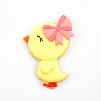 Chick with Bow Cookie