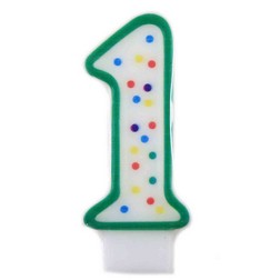 Green Number "1" Candle