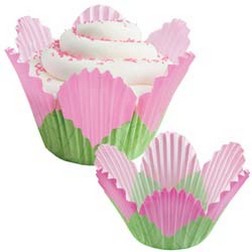 Pink Flower Cupcake Liners