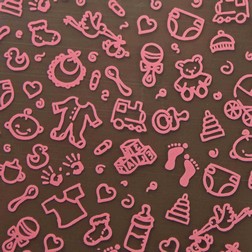 Chocolate Transfer Sheet- Baby Pink