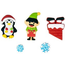 Santa and Helpers Gingerbread House Decoration Kit