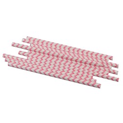 Pink Chevron Paper Straws