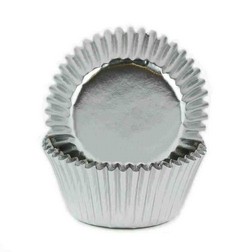Silver Foil Mini Cupcake Liners / #6 Candy Cup