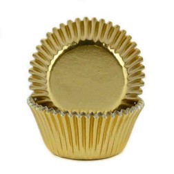 Gold Foil Mini Cupcake Liners / #6 Candy Cup