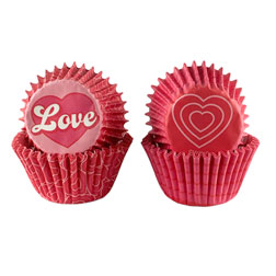 Love Hearts Mini Cupcake Liners