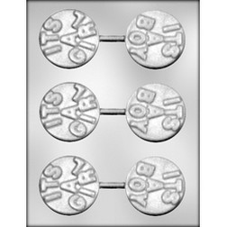 "IT'S A GIRL" and "IT'S A BOY" Sucker Candy Mold