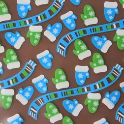 Chocolate Transfer Sheet - Mittens & Scarves