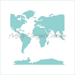 World Map Cookie Stencil