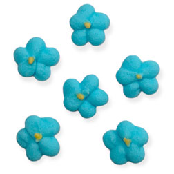 Blue Mini Drop Flower Icing Decorations