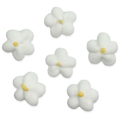 White Mini Drop Flower Icing Decorations