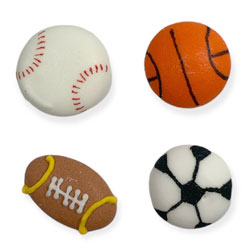 Mini Sports Ball Assortment Icing Decorations