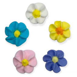 Assorted Colors Mini Swirl Drop Flowers Icing Decorations