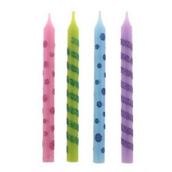 Candles- Stripe and Dot Glitter