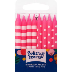 Pink Dots and Stripes Candles