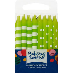 Lime Green Dots and Stripes Candles