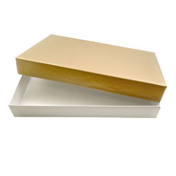 Gold Candy Box with White Base - 1 lb