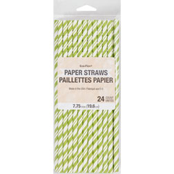 Striped Lime Paper Straws