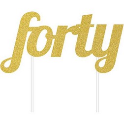 Gold "Forty" Cake Topper