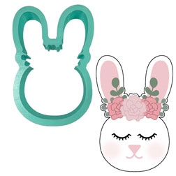 Floral Easter Bunny Cookie Cutter
