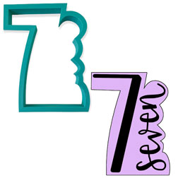 Number Seven w/ Lettering Cookie Cutter