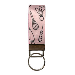 Small Pink Cookie Decorator Key Fob