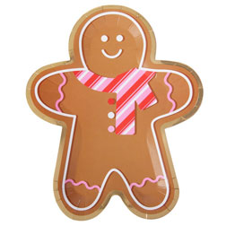 Gingerbread Man Shaped Party Plates