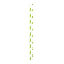 Lime Dots & Stripes Paper Straws
