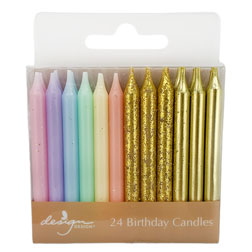 Pastels and Gold Birthday Candles