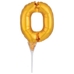 Number 0 Gold Balloon Pick