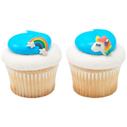 Unicorn and Rainbow Edible Cupcake Toppers