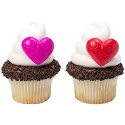 Scroll Heart Cupcake Toppers