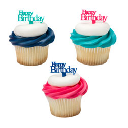 Happy Birthday Script Cupcake Picks
