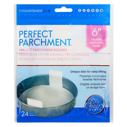 6" Round Parchment Sheets w/ Lifting Tabs