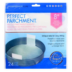8" Round Parchment Sheets w/ Lifting Tabs
