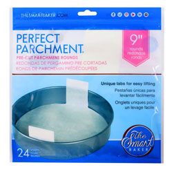 9" Round Parchment Sheets w/ Lifting Tabs