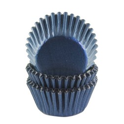 Navy Blue Foil Mini Cupcake Liners