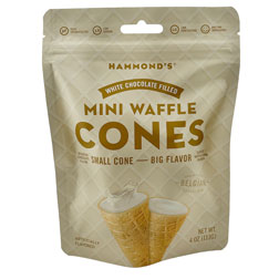 White Chocolate Mini Waffle Cones