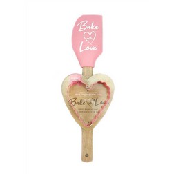 Bake With Love Spatula and Heart Cookie Cutter