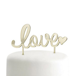 Gold Love Cake Pick Topper
