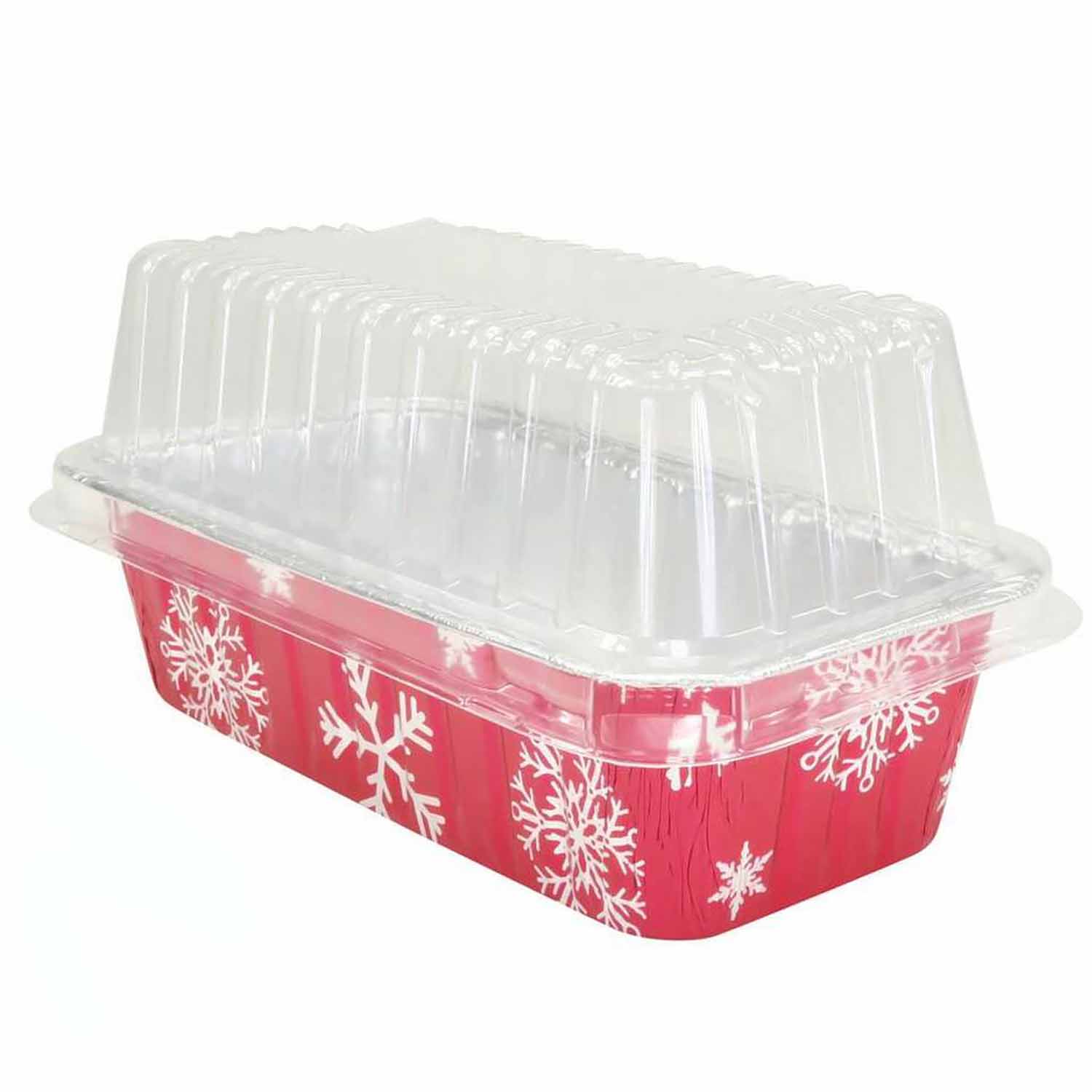2 lb Snowflake Foil Loaf Pan with Dome Lid